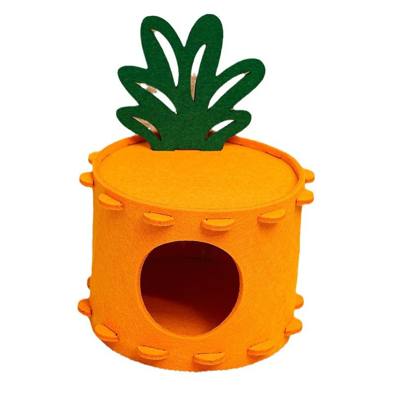 Hamster Carrot-Shaped Felt House