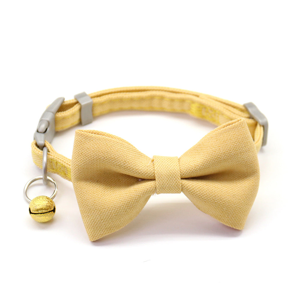 Dog collar leash bow tie