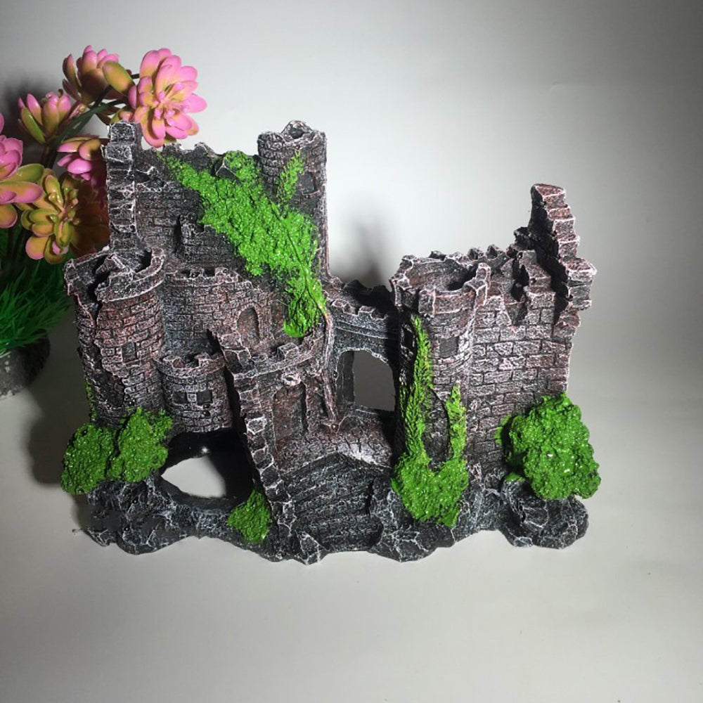 Fish resin castle decoration