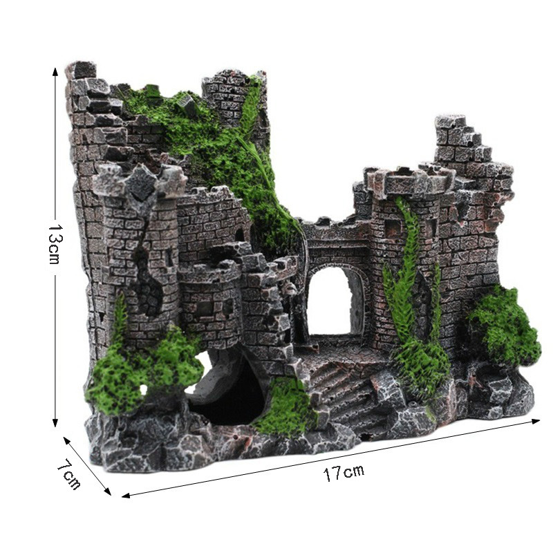 Fish resin castle decoration