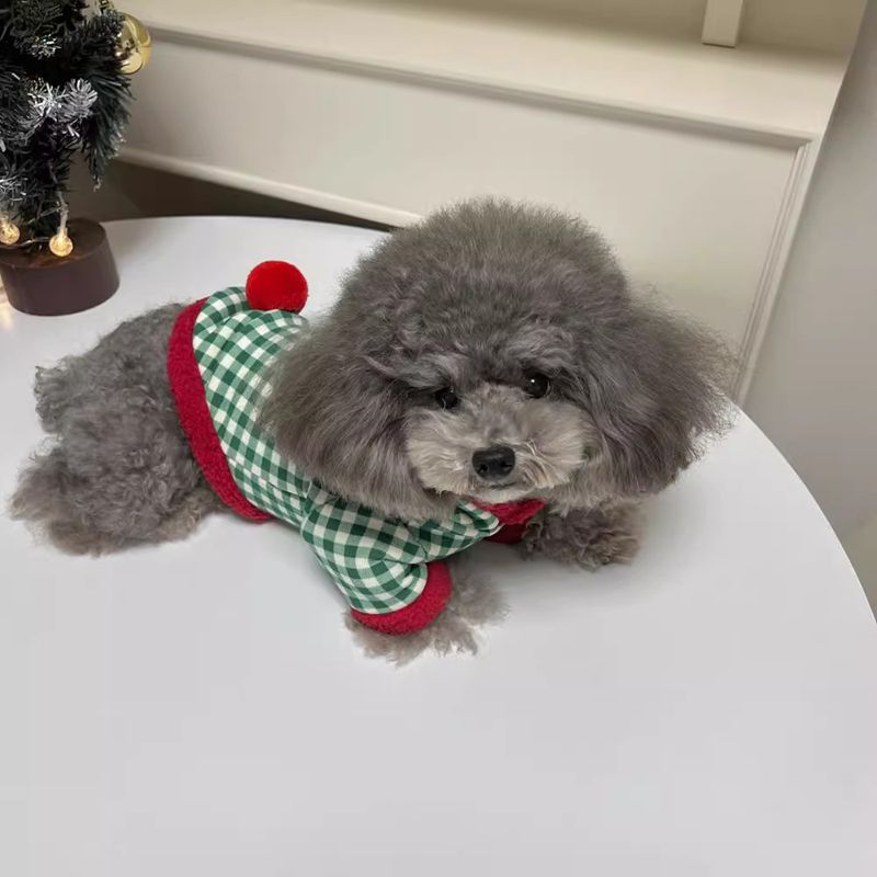 Fashion Plaid Dog Hoodies Christmas