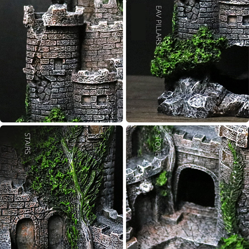 Fish resin castle decoration