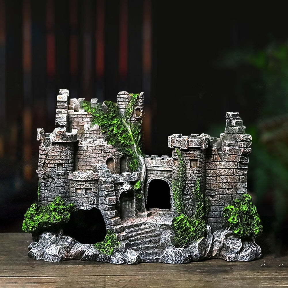Fish resin castle decoration