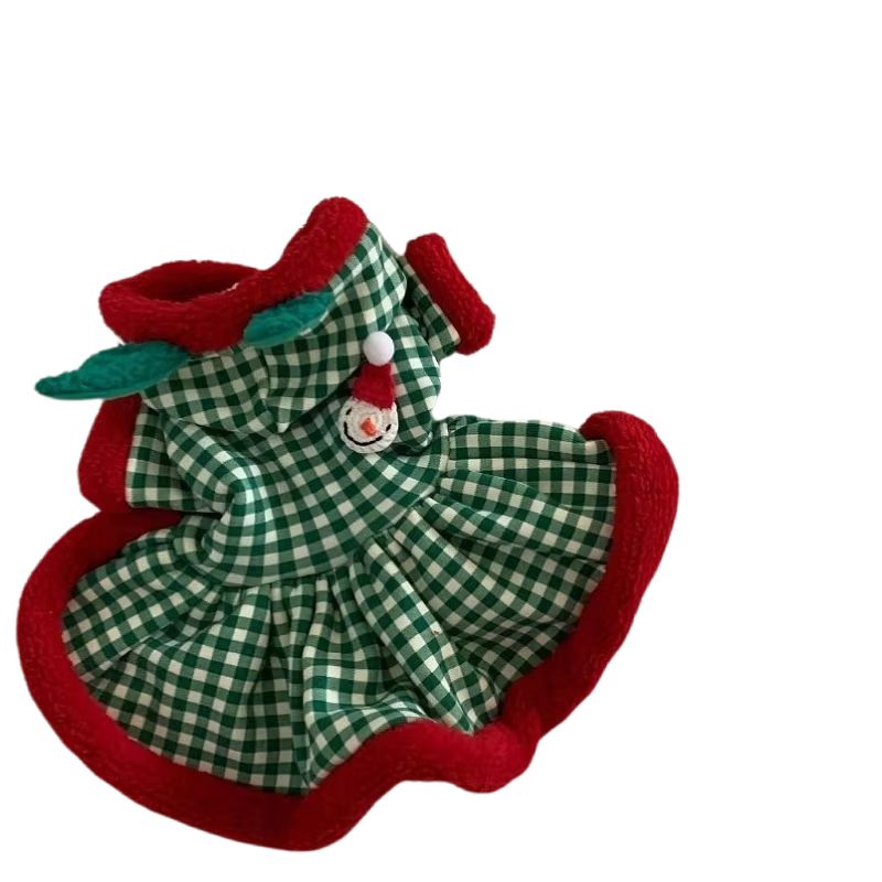 Fashion Plaid Dog Hoodies Christmas