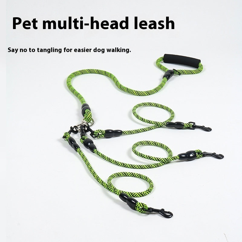Pet Dog Leash Traction Wear-resistant Multi-head Dog Leash