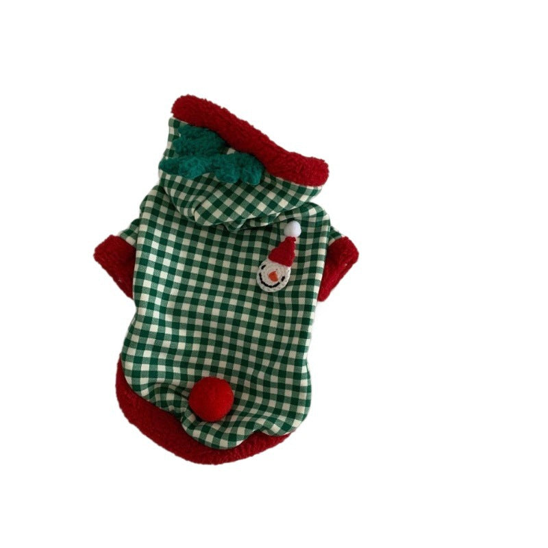 Fashion Plaid Dog Hoodies Christmas