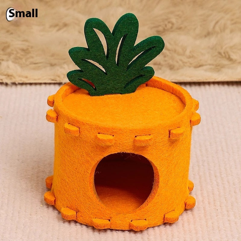 Hamster Carrot-Shaped Felt House