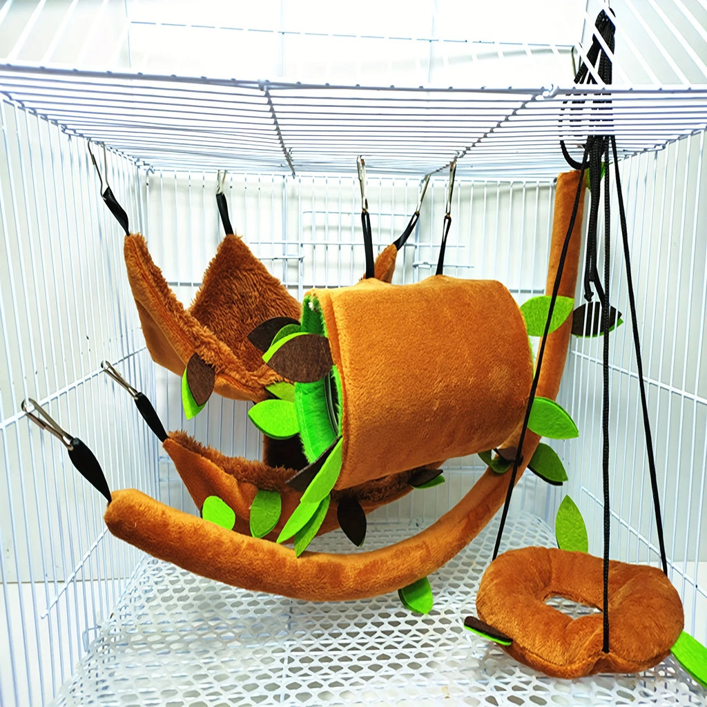 5pcs/set Plush Cotton Hamster Hammock