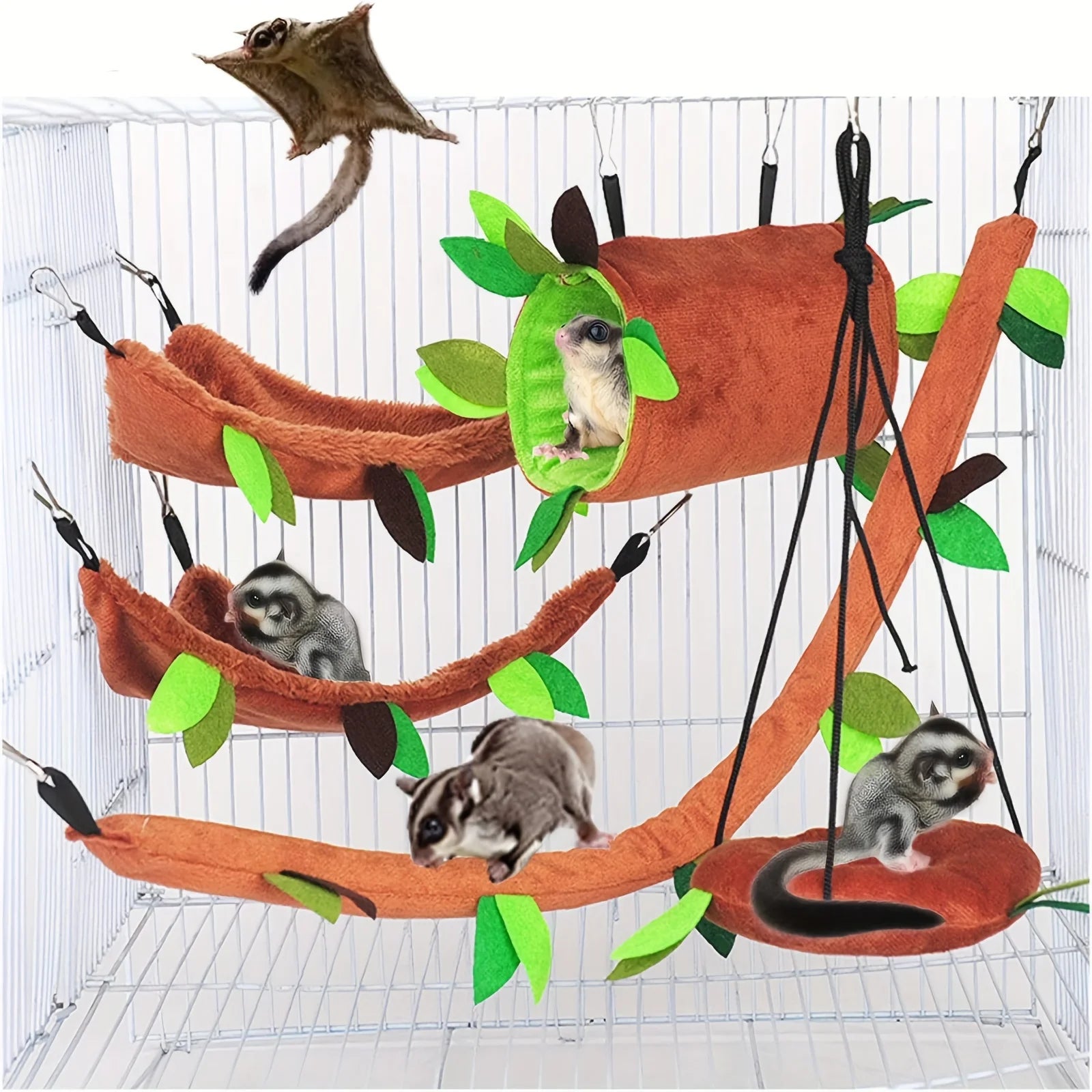 5pcs/set Plush Cotton Hamster Hammock