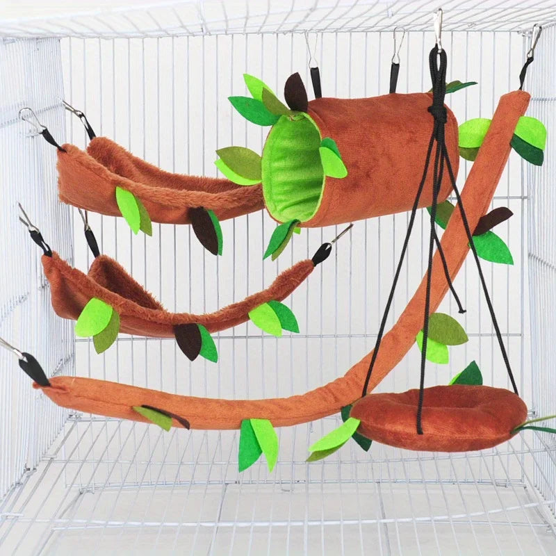 5pcs/set Plush Cotton Hamster Hammock
