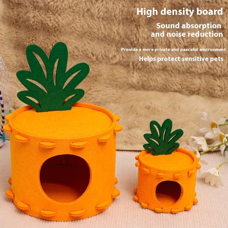 Hamster Carrot-Shaped Felt House