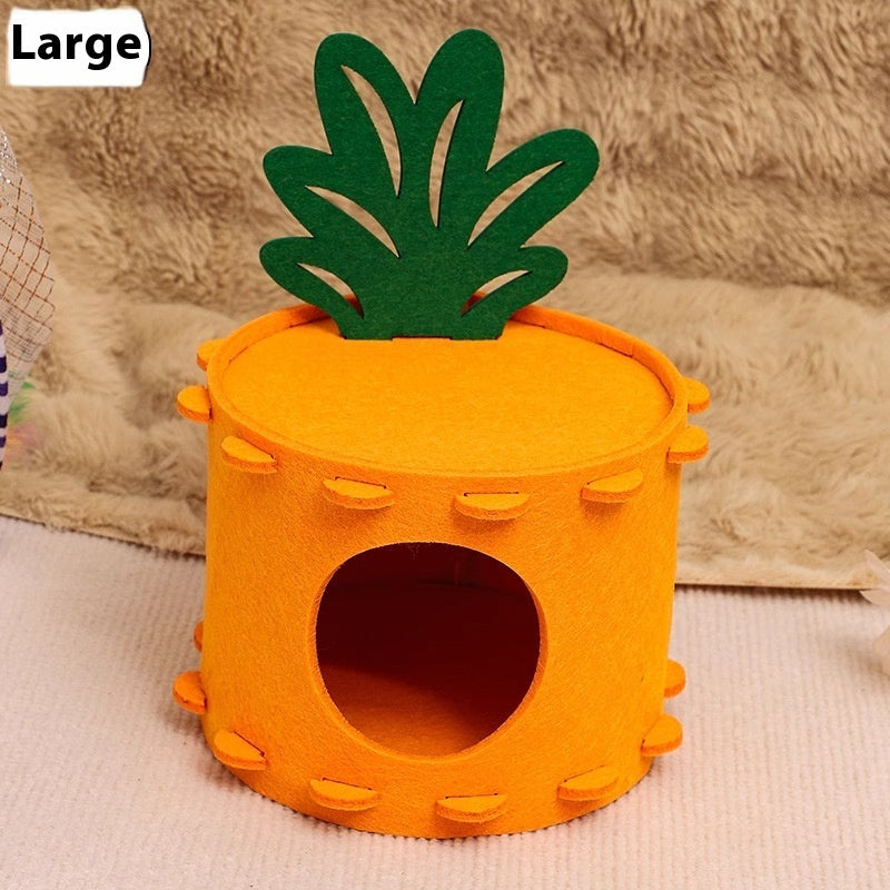 Hamster Carrot-Shaped Felt House